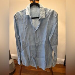 Zara Sky Blue Casual Men's Shirt